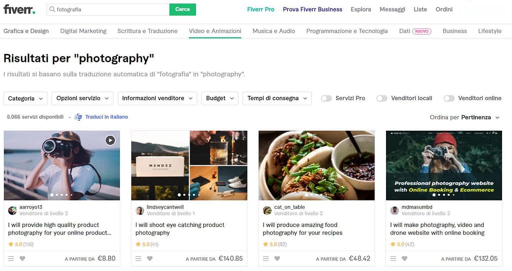 Come vendere foto online con Fiverr 1 Come vendere foto online con Fiverr